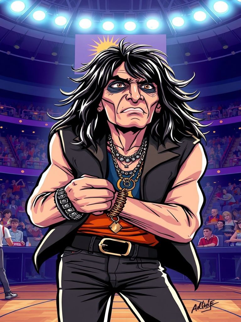 Alice Cooper Suns superfan courtside Phoenix