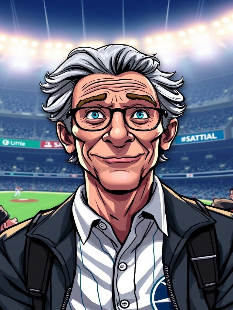 Bill Nye wearing Mariners gear at T-Mobile Park