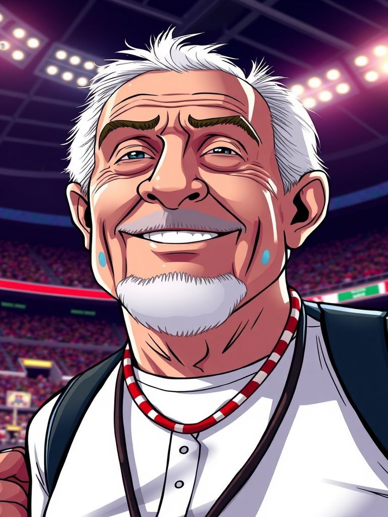 Dick Vitale in Buccaneers gear at Raymond James Stadium Tampa Bay