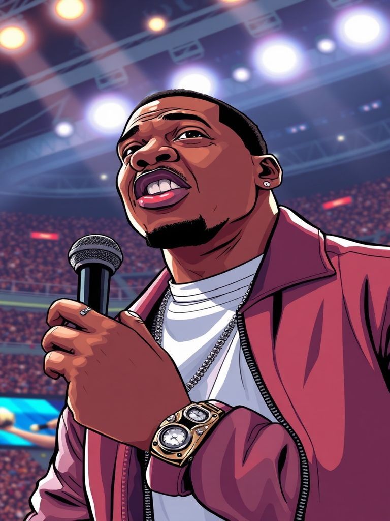 Jay-Z performing at Mercedes-Benz Stadium