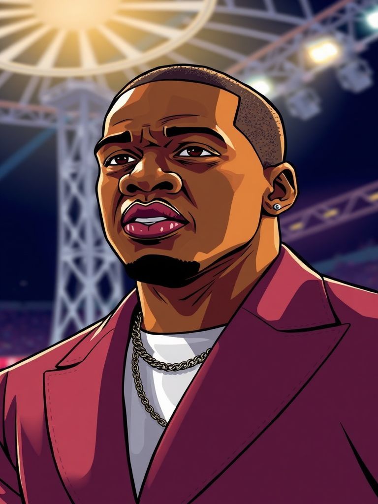 Jay-Z onstage with Beyoncé at Stade de France