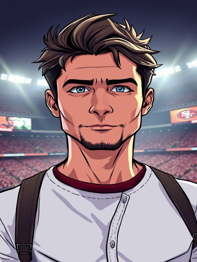 Jeremy Renner in 49ers gear at Levi's Stadium Santa Clara