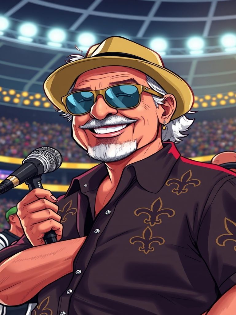 Brad Pitt in Saints gear at Mercedes-Benz Superdome New Orleans