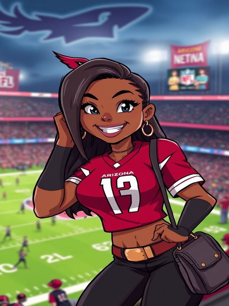 Jordin Sparks cheering at Arizona Cardinals game