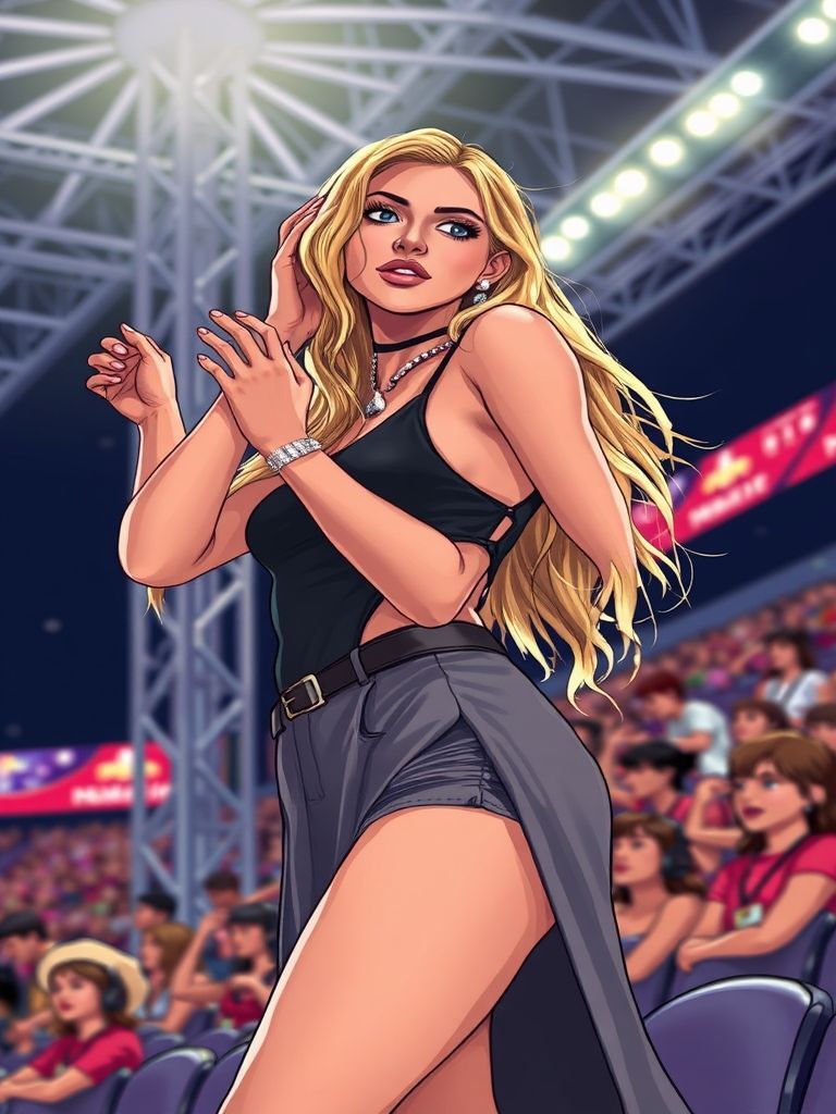 Karlie Kloss at Karlie Kloss attended the Eras Tour final LA night at SoFi Stadium on August 9, dancing in the stands and taking photos with fans. This was their first appearance together in years amid a rumored friendship fallout, making it one of the most analyzed celebrity sightings of the tour.