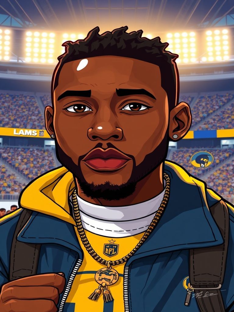 Kendrick Lamar performing at Super Bowl LVI Halftime Show at SoFi Stadium Los Angeles February 2022