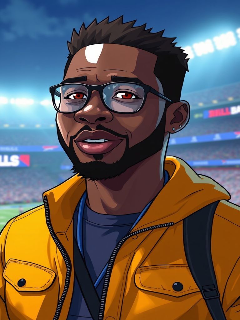 Kevin Hart in Buffalo Bills gear at Highmark Stadium