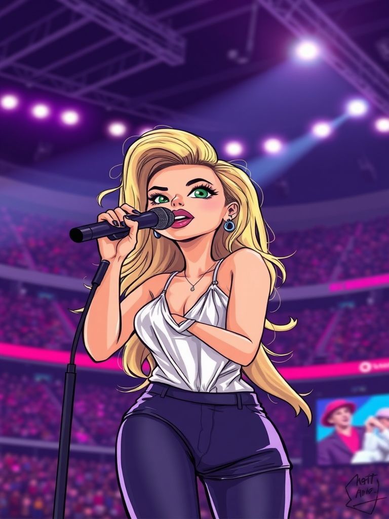 Kylie Minogue performing with Coldplay at MetLife Stadium