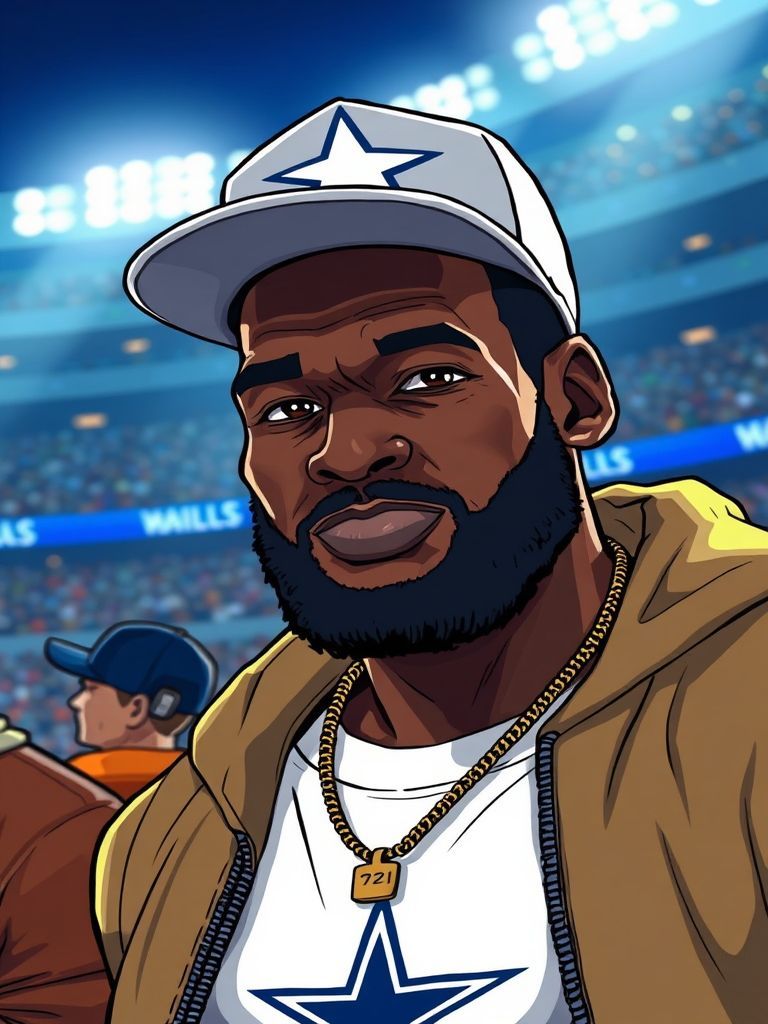 LeBron James wearing Dallas Cowboys jersey on sideline at AT&T Stadium