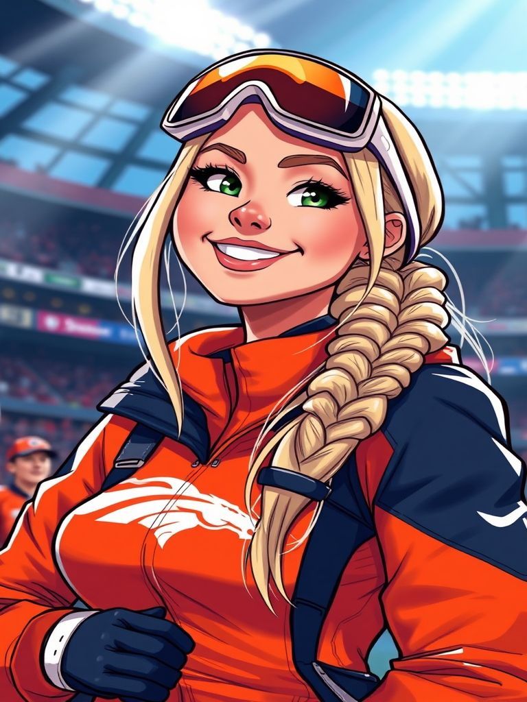 Lindsey Vonn Broncos fan Denver sideline