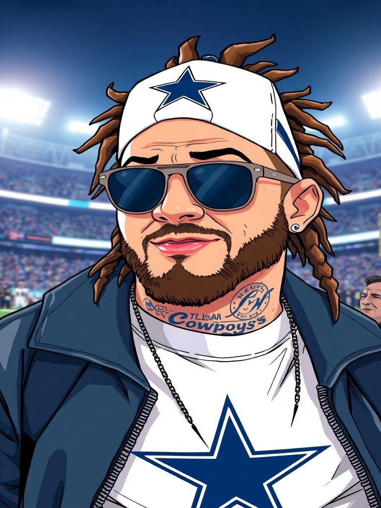 Post Malone Cowboys fan Texas AT&T Stadium