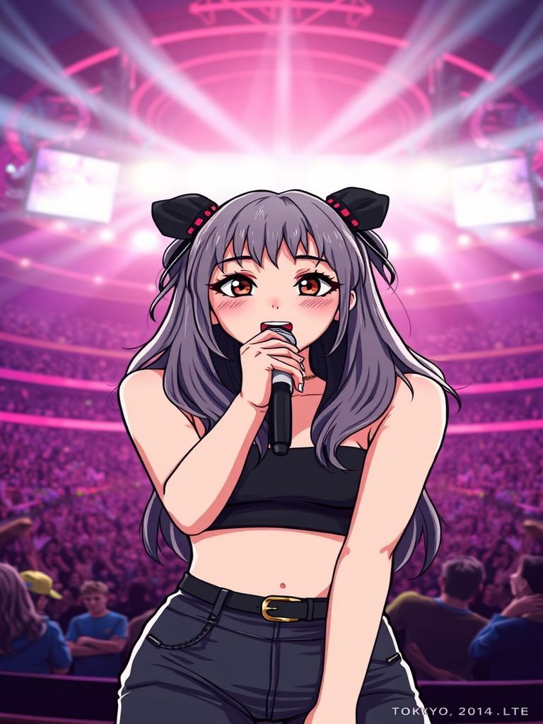 Rosé of BLACKPINK singing at the Eras Tour Tokyo Dome