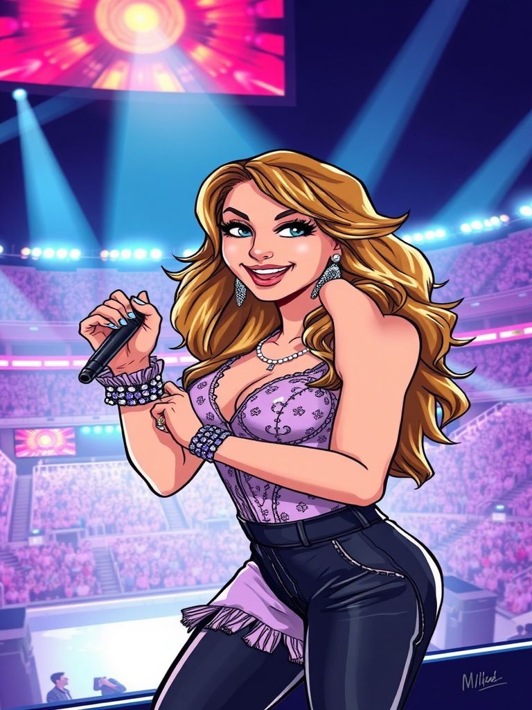 Shania Twain at Shania Twain attended the Eras Tour in Las Vegas at Allegiant Stadium, posting a dancing video and writing 'What a show.' The country legend's endorsement of Swift represented a generational passing of the torch in country-pop music.