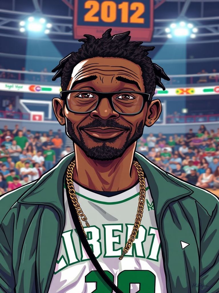 Spike Lee wearing a Liberty jersey at Barclays Center