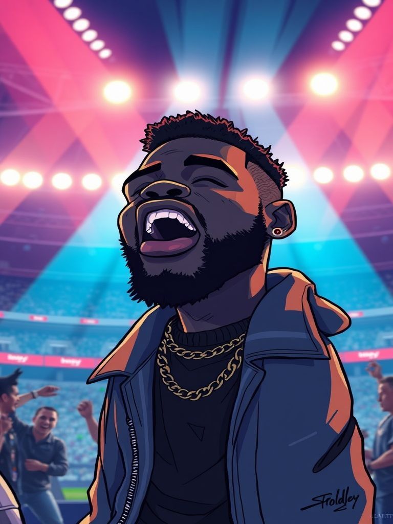 Stormzy onstage at Coldplay's final 2022 Wembley night