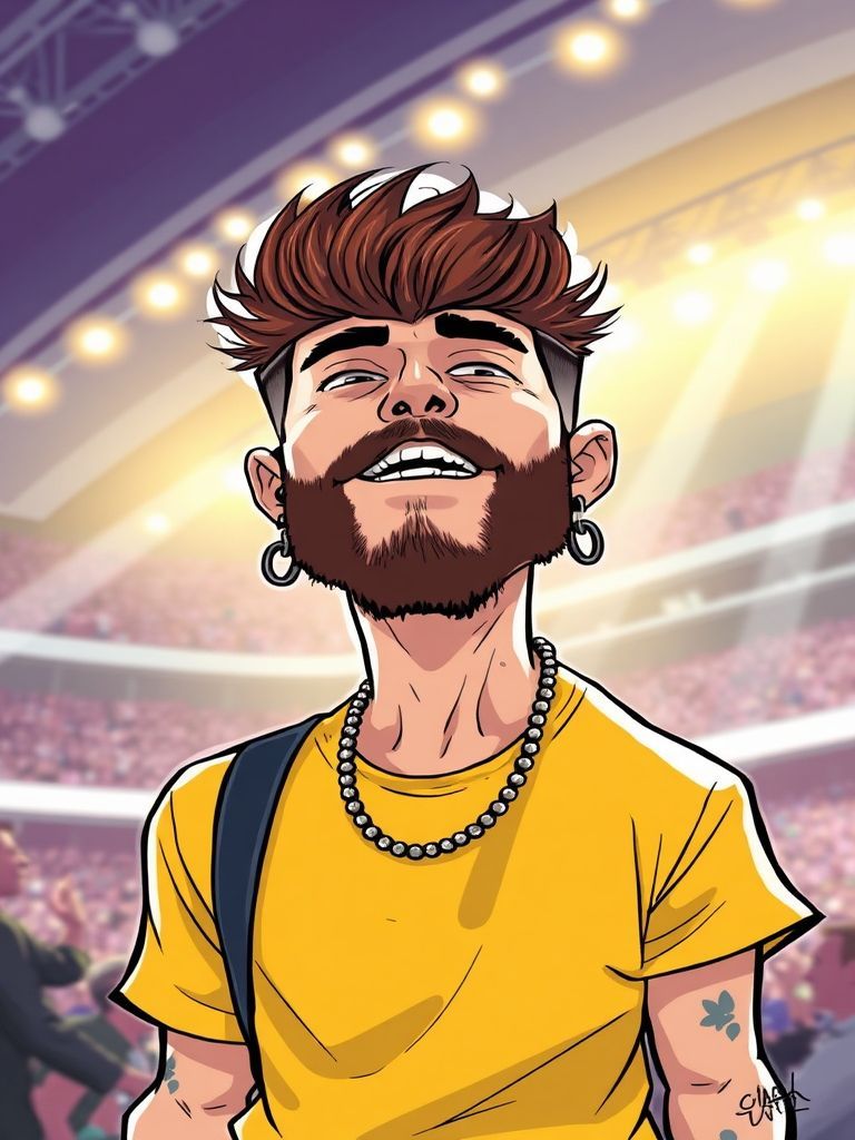 Jason Kelce covered in friendship bracelets at the Eras Tour